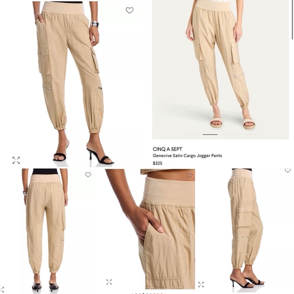 CINQ A SEPT Genevieve Satin Cargo Jogger Pants - Picture 14 of 15